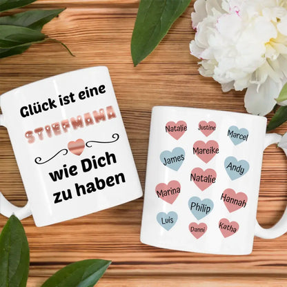 Glück ist eine Stiefmama personalisiert mit bis zu 13 Namen