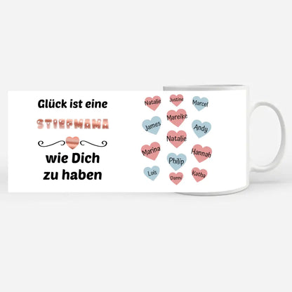 Glück ist eine Stiefmama personalisiert mit bis zu 13 Namen