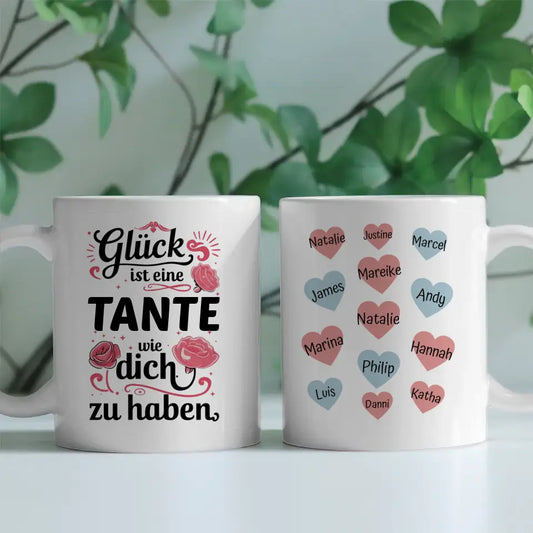 Tasse für Tante Glück ist - bis 13 Namen