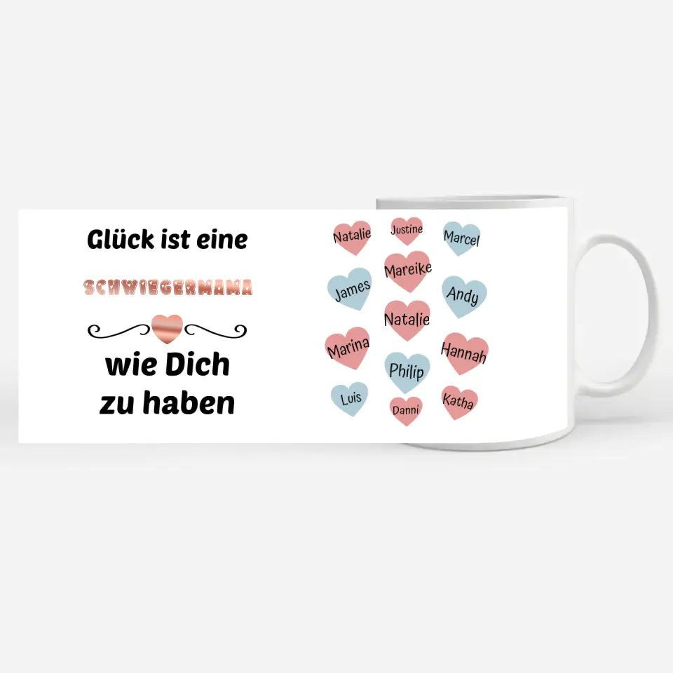 Personalisierte Tasse Glück ist Schwiegermama wie du -