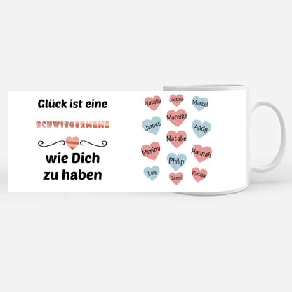 Personalisierte Tasse Glück ist Schwiegermama wie du -