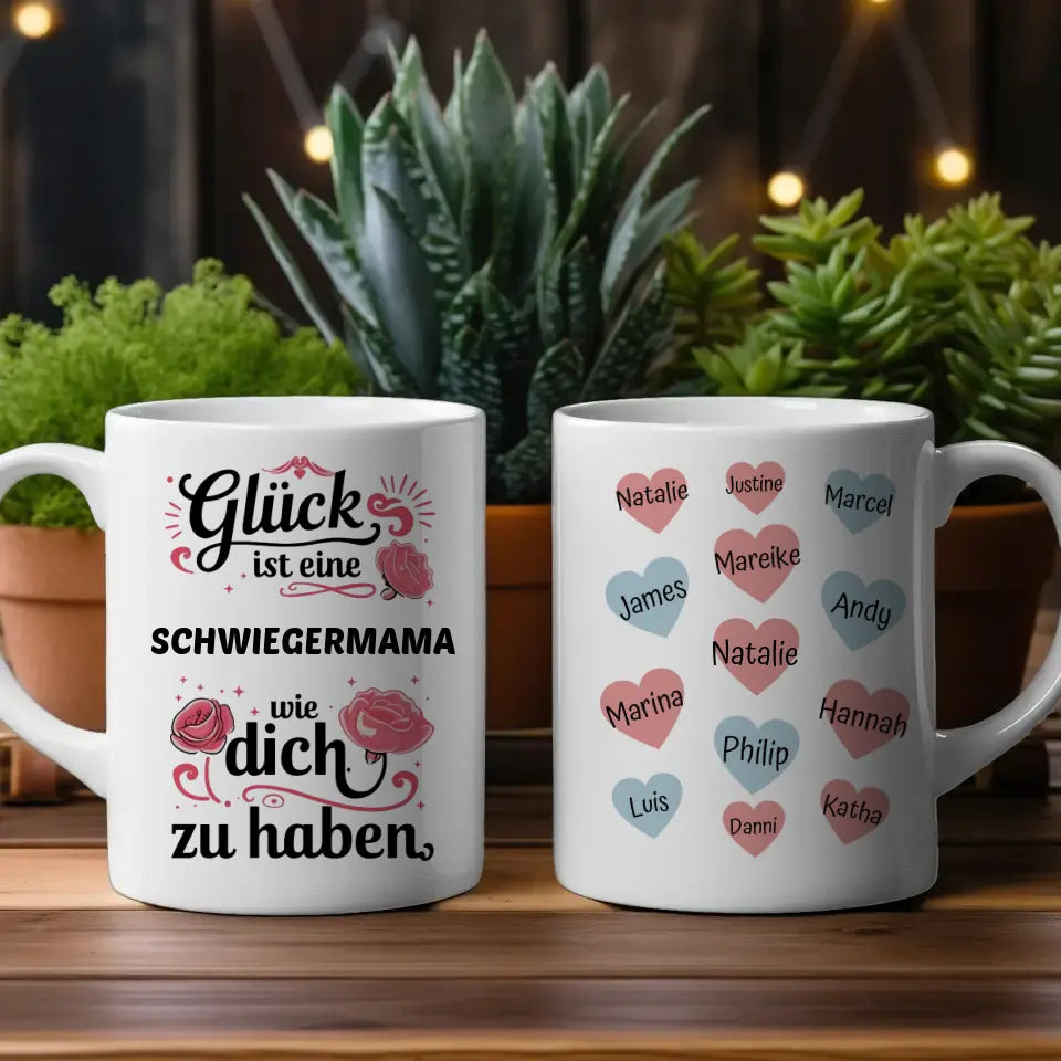 Tasse Personalisiert Glück ist eine Schwiegermama wie du -
