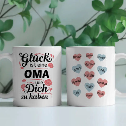 Tasse für Oma wie Du bis 13 Namen