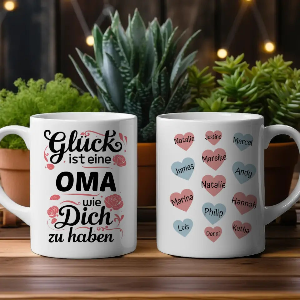 Tasse für Oma wie Du bis 13 Namen