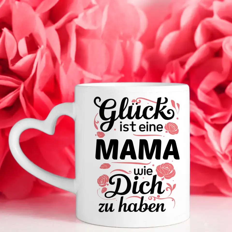 Kaffetasse Personalisiert Glück ist Mama Tasse Glück