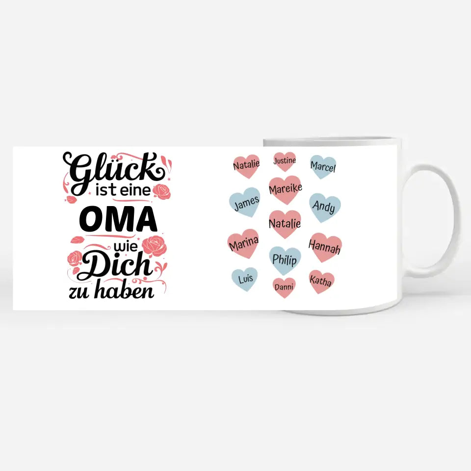 Tasse für Oma wie Du bis 13 Namen