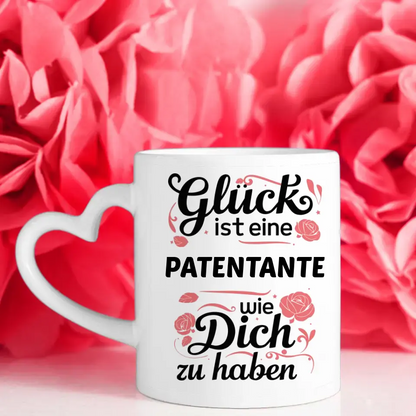 Personalisierte Patentante Tasse Glück ist - bis 13 Namen