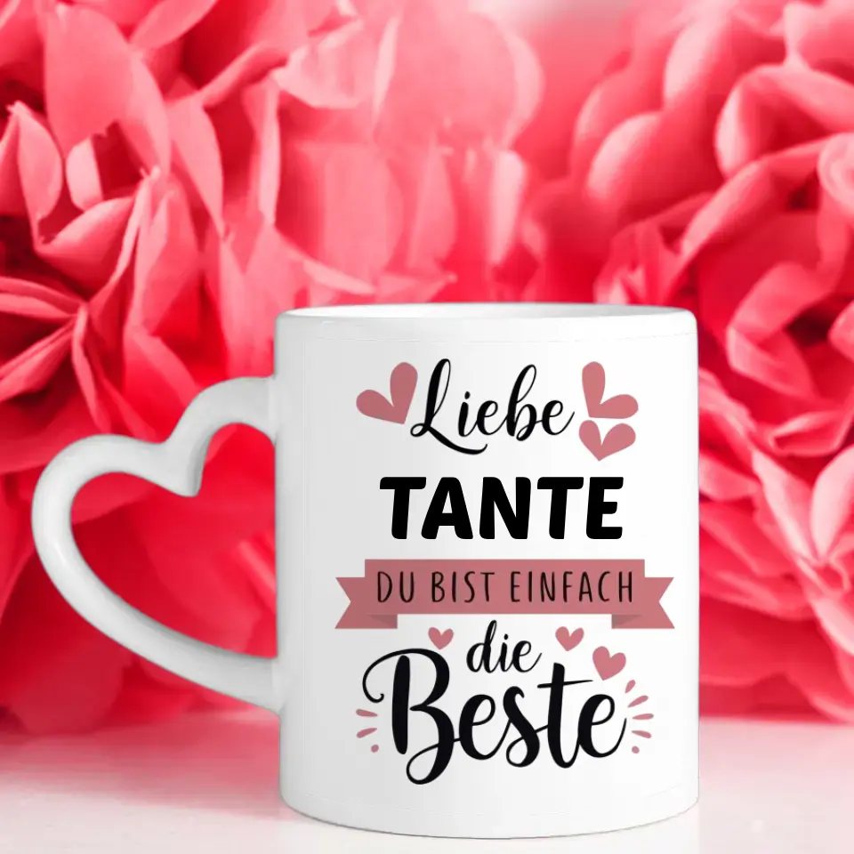 Tasse Tante ist die Beste personalisiert mit 13 Namen