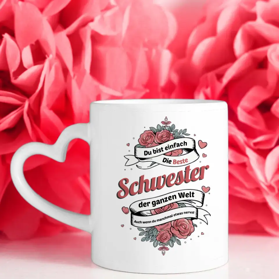 Tasse personalisiert Schwester ist die Beste mit 13 Namen