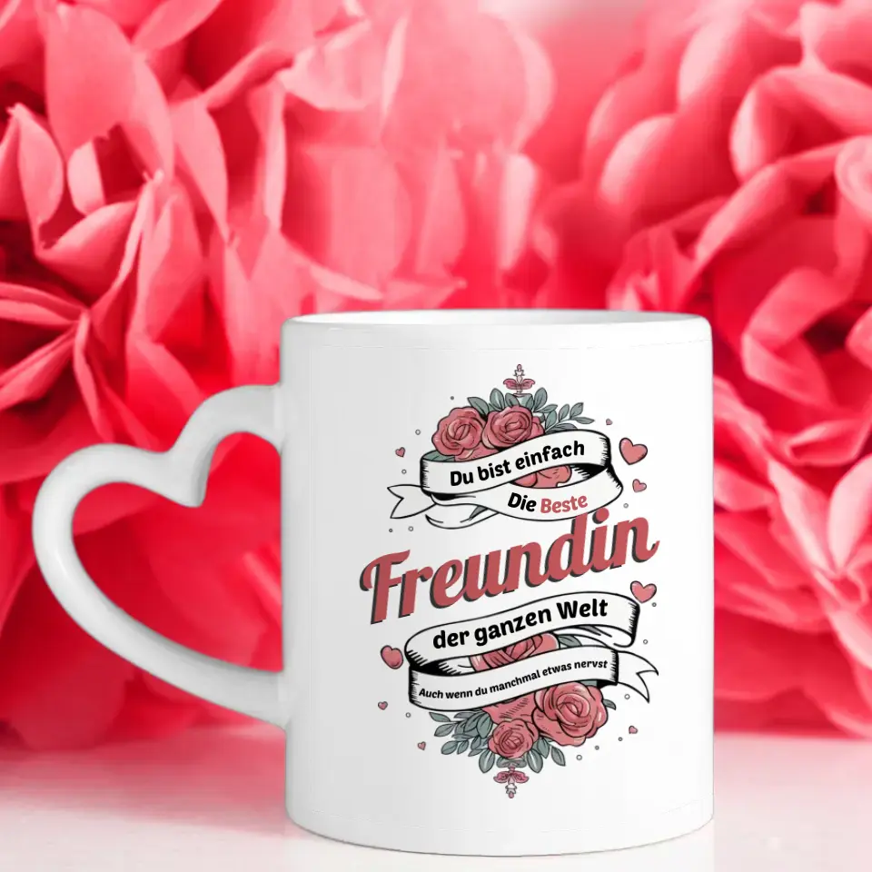 Personalisierte Tasse Freundin ist die Beste mit 13 Namen