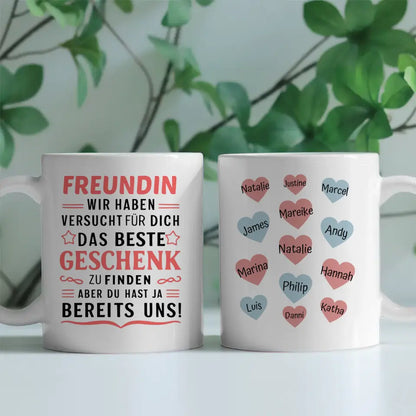 Tasse personalisiert Freundin Lustiger Spruch Du hast ja uns