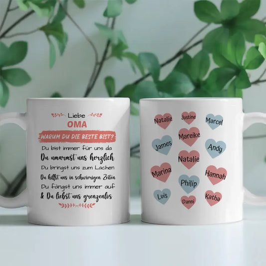 Tasse Personalisiert Oma Warum du die beste bist Geschenk