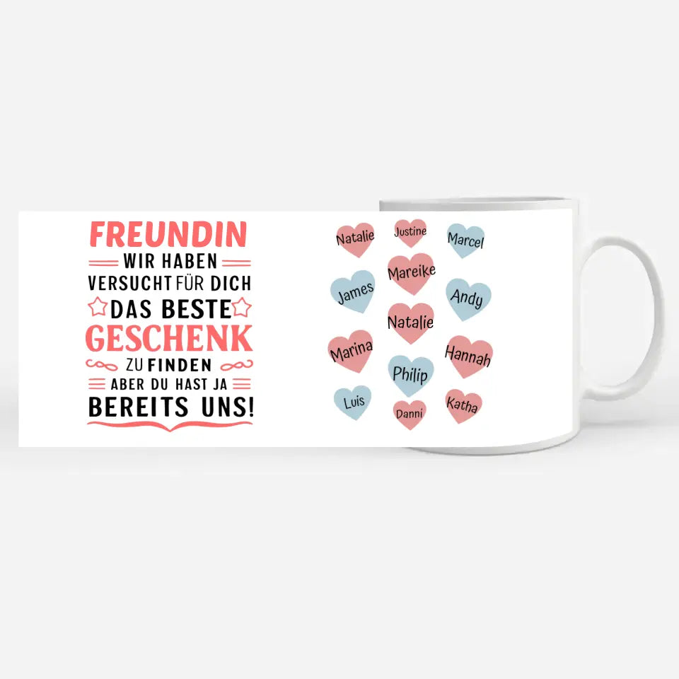 Tasse personalisiert Freundin Lustiger Spruch Du hast ja uns