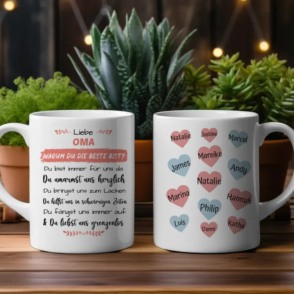 Tasse Personalisiert Oma Warum du die beste bist Geschenk