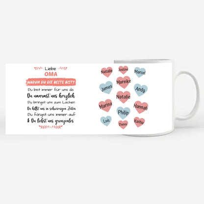 Tasse Personalisiert Oma Warum du die beste bist Geschenk