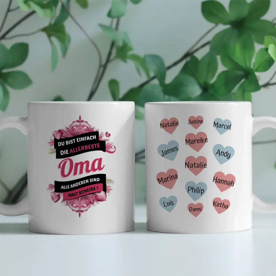 Tasse Personalisiert Oma Du bist die Beste Lustig