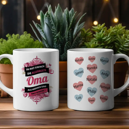 Tasse Personalisiert Oma Du bist die Beste Lustig