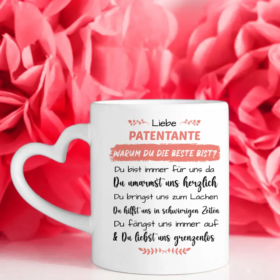 Tasse für Patentante Warum du die beste bist Personalisiert