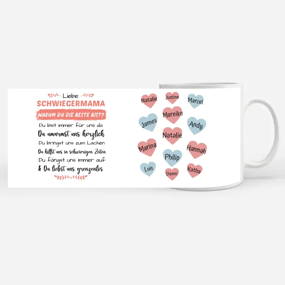 Tasse Personalisiert Schwiegermama Du bist die Beste Geschenk