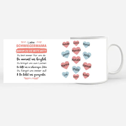 Tasse Personalisiert Schwiegermama Du bist die Beste Geschenk