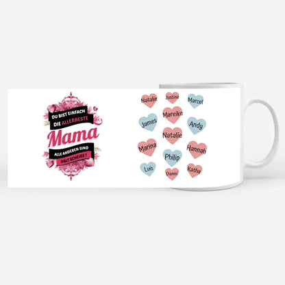 Personalisierte Tasse Mama Du bist die Beste Lustig