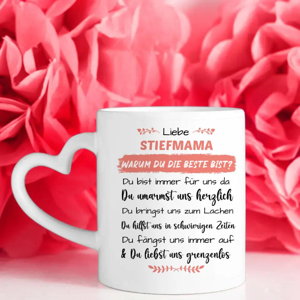 Tasse Personalisiert Stiefmama Warum du die beste bist Geschenk
