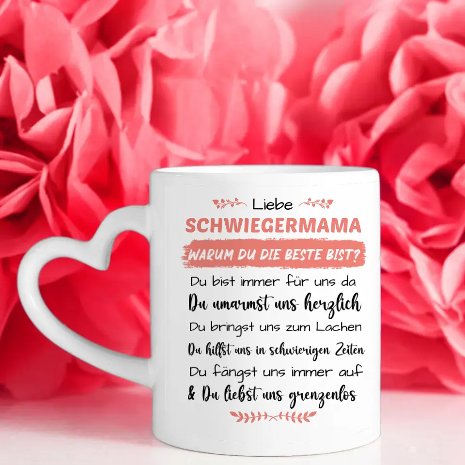 Tasse Personalisiert Schwiegermama Du bist die Beste Geschenk