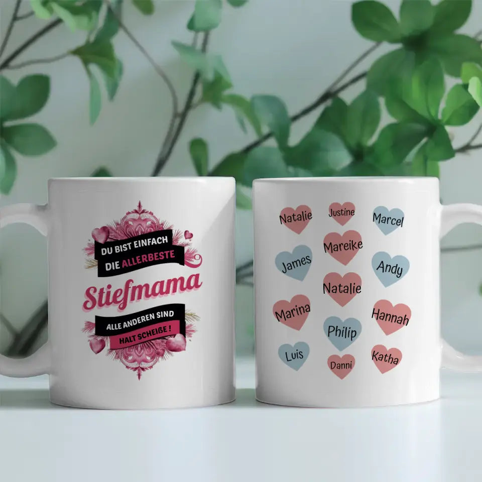 Tasse personalisiert Stiefmama Du bist die Beste Lustig