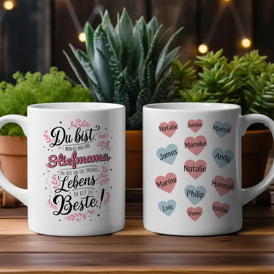 Tasse für Stiefmama Teil unseres Lebens Personalisiert Geschenk