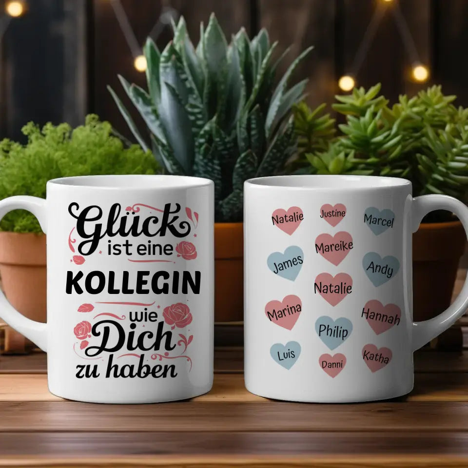 Personalisierte Tasse - Glück ist eine Kollegin wie du Geschenk Abschied