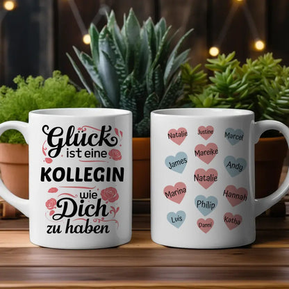Personalisierte Tasse - Glück ist eine Kollegin wie du Geschenk Abschied