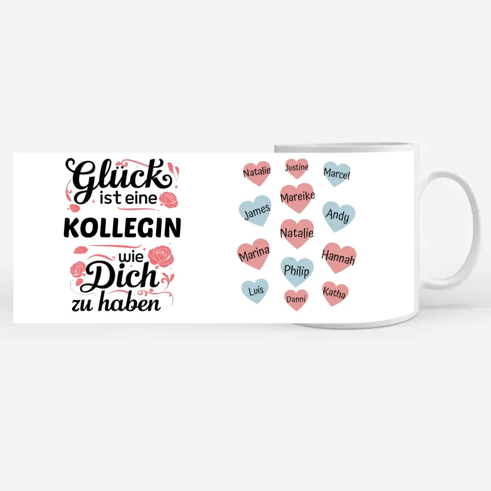 Personalisierte Tasse - Glück ist eine Kollegin wie du Geschenk Abschied