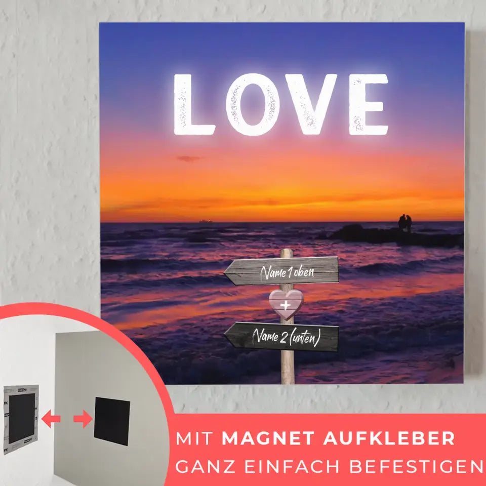 Fotoboard Wegweiser Sonnenuntergang Fotokachel Mit Namen