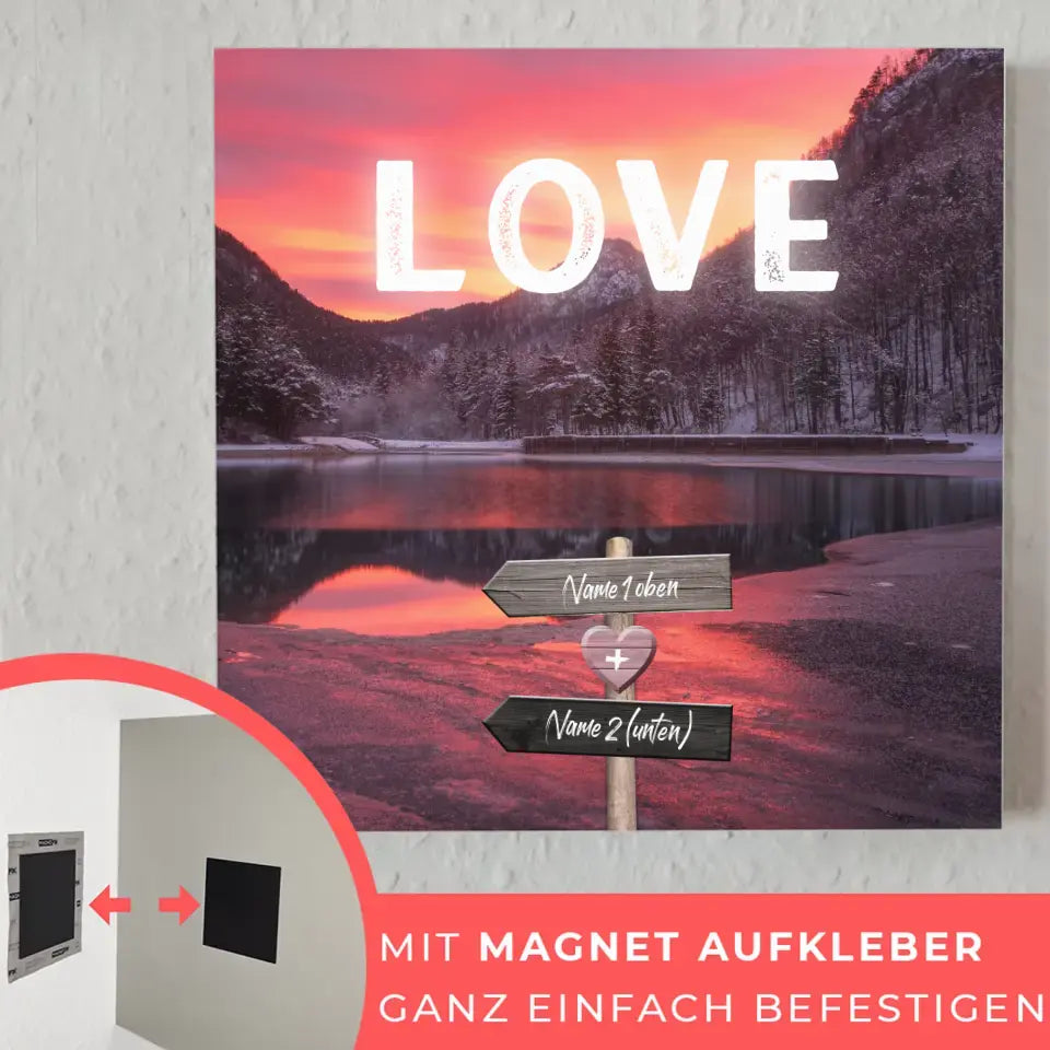 Fotoboard Wegweiser Bergsee Fotokachel Mit Namen & Spruch oder Wunschtext