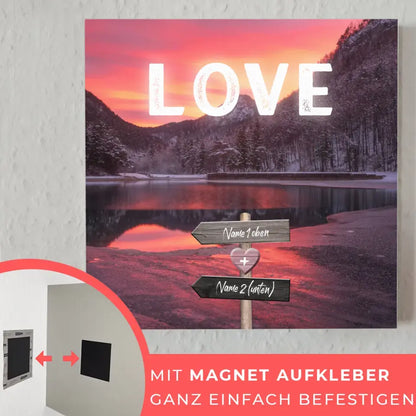 Fotoboard Wegweiser Bergsee Fotokachel Mit Namen & Spruch oder Wunschtext