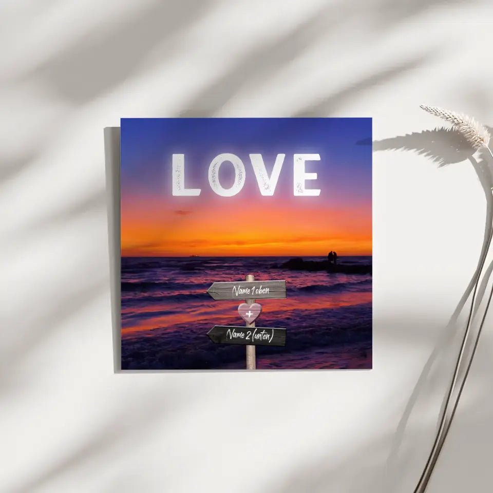 Fotoboard Wegweiser Sonnenuntergang Fotokachel Mit Namen
