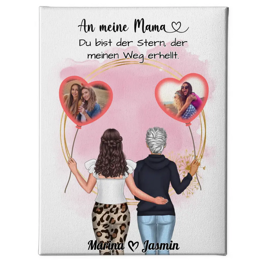 Muttertagsgeschenk Leinwand An Mama Du Bist der Stern und Fotos