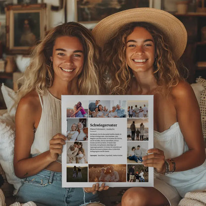 Foto Leinwand personalisiert Definition Schwiegervater mit 10 Fotos