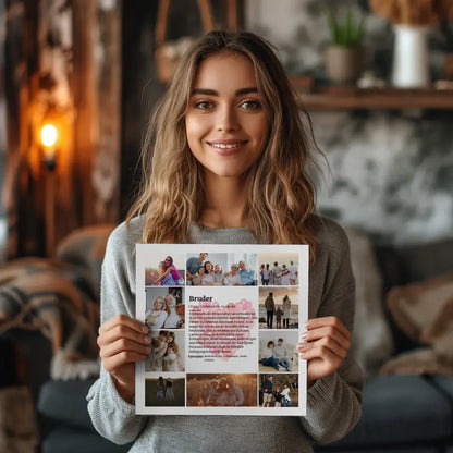 Bruder Definition Fotoboard Personalisiert mit 10 Fotos Herzen