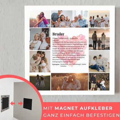 Bruder Definition Fotoboard Personalisiert mit 10 Fotos Herzen