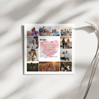 Bruder Definition Fotoboard Personalisiert mit 10 Fotos Herzen