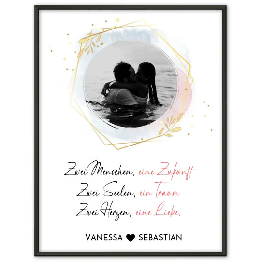 Liebes Poster Foto Wandbild Zwei Menschen Mit Foto & Namen