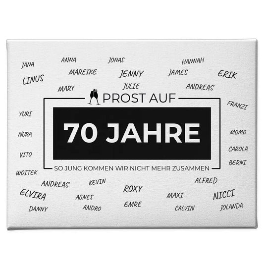 Individuelles Leinwand Prost Auf 70 Geburtstag Für Unterschriften 1