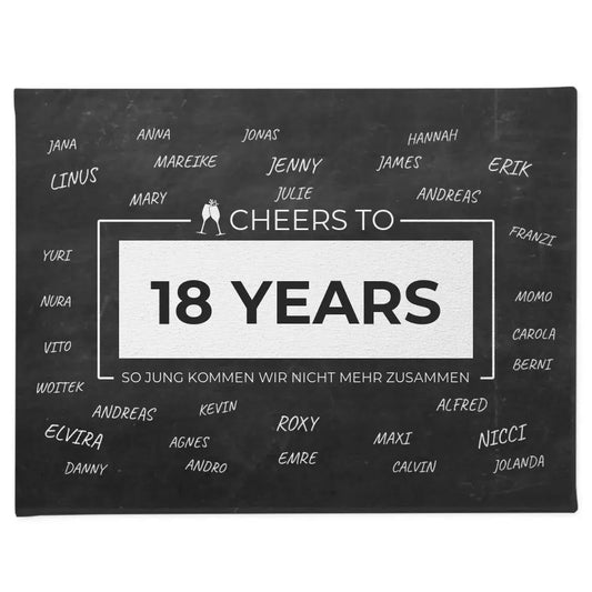 Eigenes Design Leinwand Cheers To 18 Geburtstag Mit Unterschriften 1