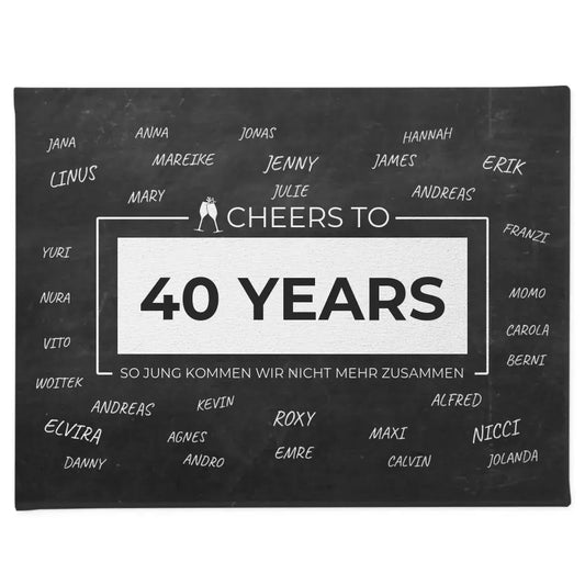 Leinwand Geschenk zum Cheers To 40 Geburtstag Für Unterschriften 1