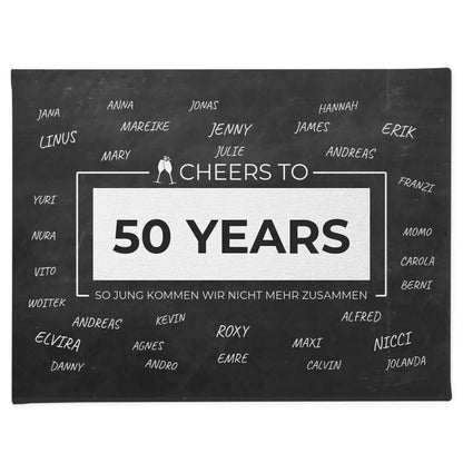 Geschenk Leinwand personalisiert Cheers To 50 Geburtstag mit Namen