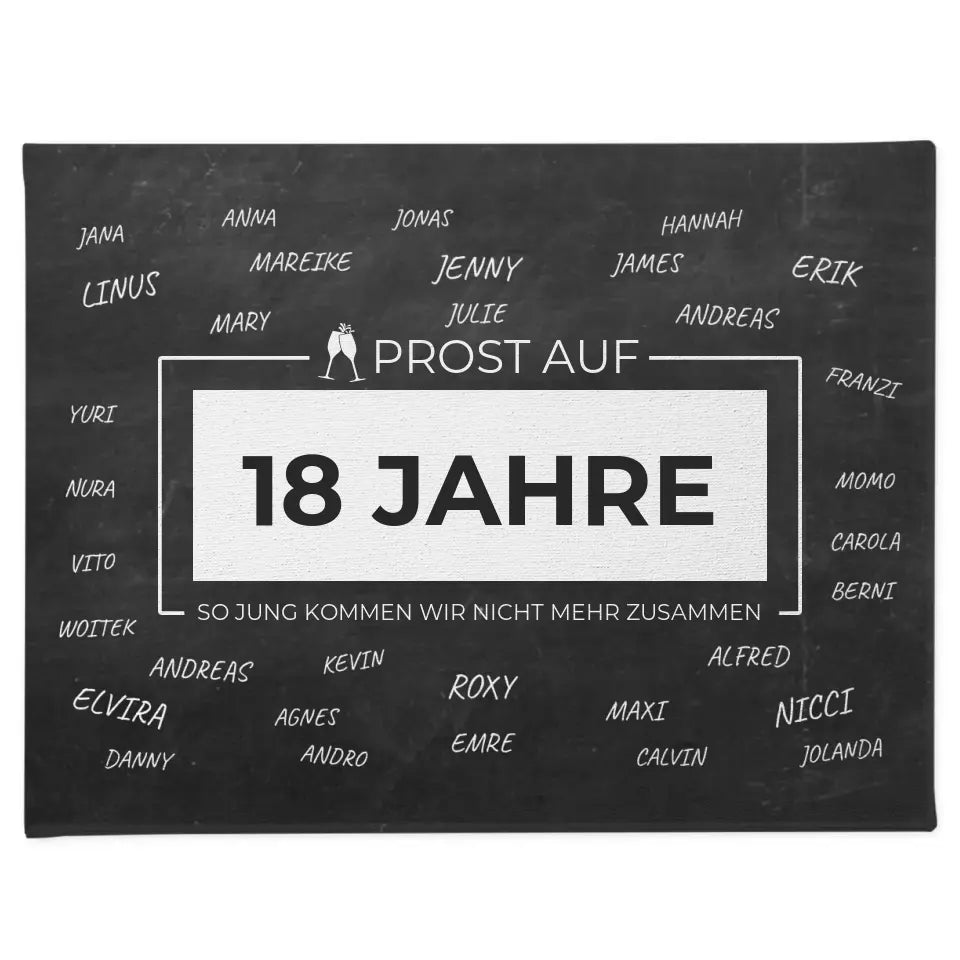 Individuelles Leinwand Prost Auf 18 Geburtstag Für Unterschriften