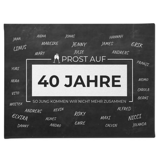 Eigenes Design Leinwand Prost Auf 40 Geburtstag Mit Unterschriften 1