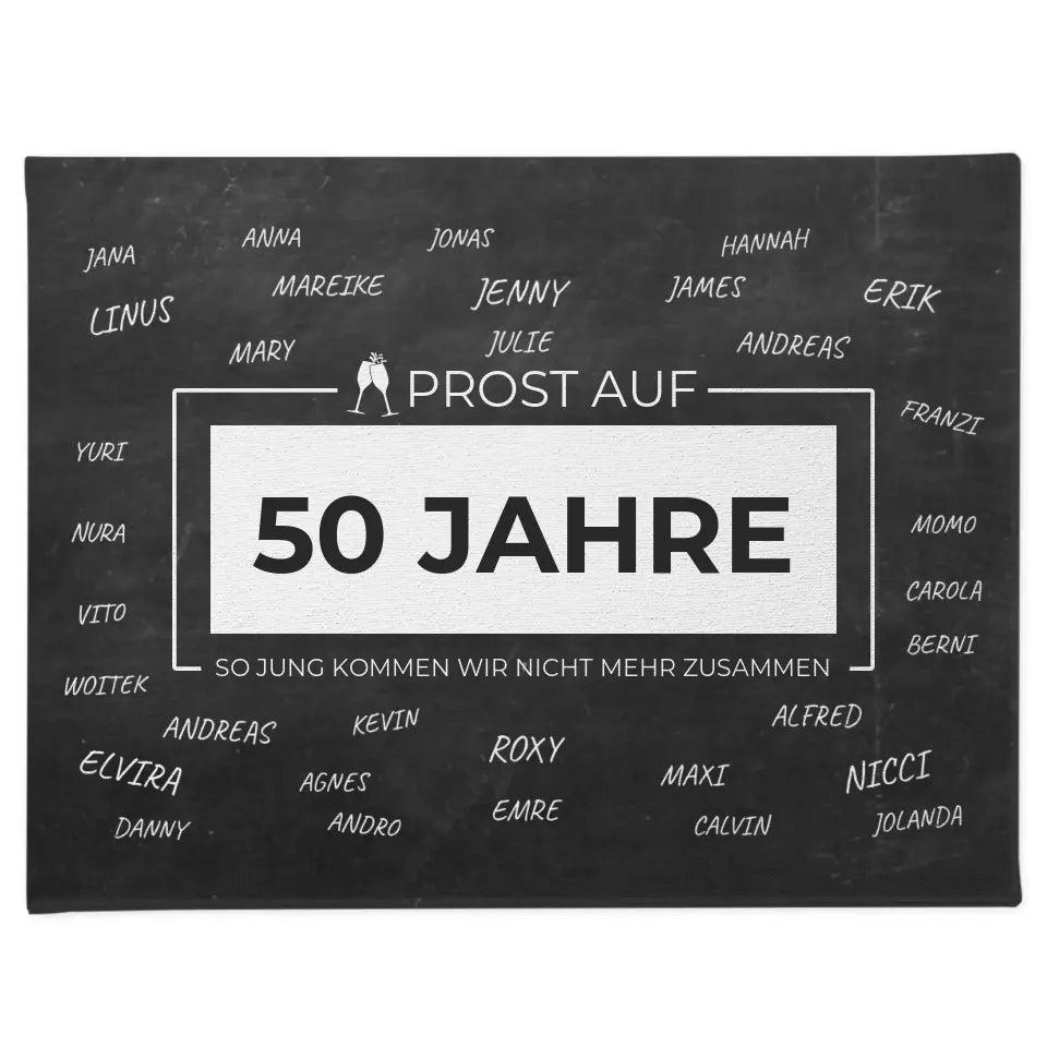 Geschenk Leinwand individuell Prost Auf 50 Geburtstag mit Namen