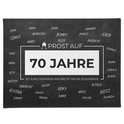 Leinwand Geschenk zum Prost Auf 70 Geburtstag Für Unterschriften